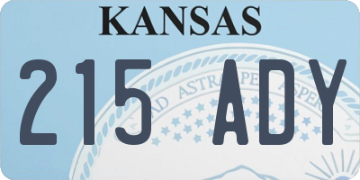 KS license plate 215ADY