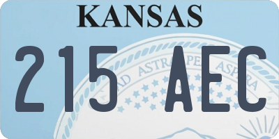 KS license plate 215AEC