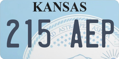 KS license plate 215AEP