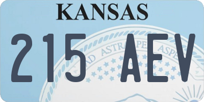 KS license plate 215AEV