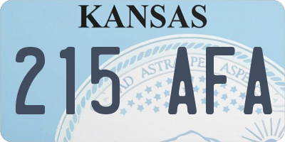 KS license plate 215AFA