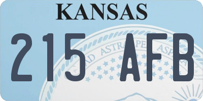 KS license plate 215AFB