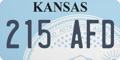 KS license plate 215AFD