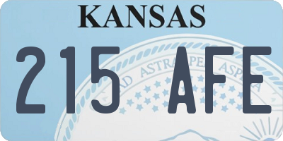 KS license plate 215AFE