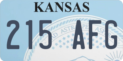 KS license plate 215AFG
