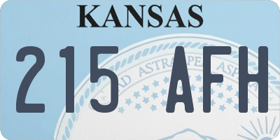 KS license plate 215AFH