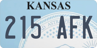 KS license plate 215AFK