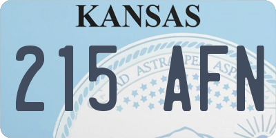 KS license plate 215AFN