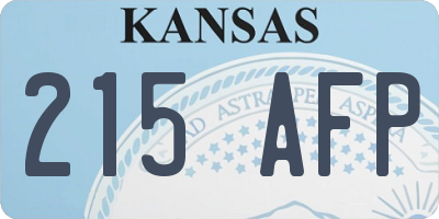 KS license plate 215AFP
