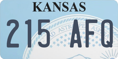 KS license plate 215AFQ