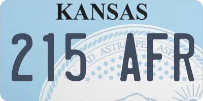 KS license plate 215AFR