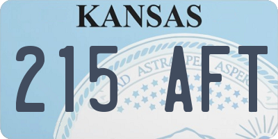 KS license plate 215AFT
