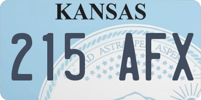 KS license plate 215AFX