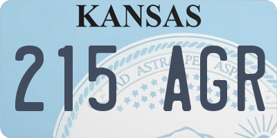 KS license plate 215AGR