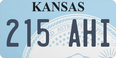 KS license plate 215AHI