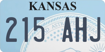 KS license plate 215AHJ