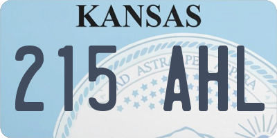 KS license plate 215AHL