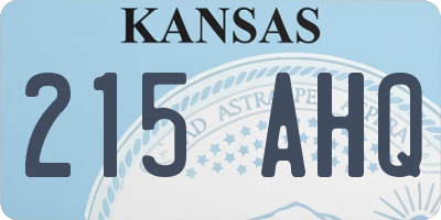 KS license plate 215AHQ