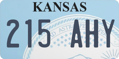 KS license plate 215AHY