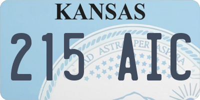 KS license plate 215AIC