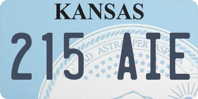 KS license plate 215AIE