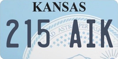 KS license plate 215AIK