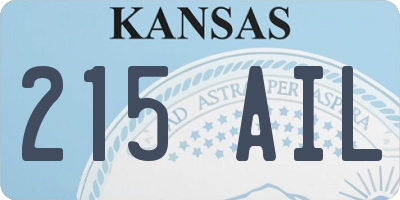KS license plate 215AIL