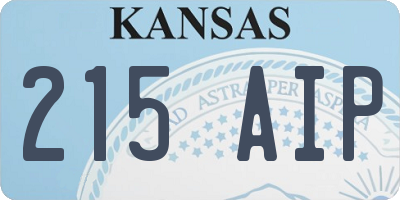 KS license plate 215AIP