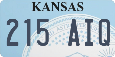 KS license plate 215AIQ