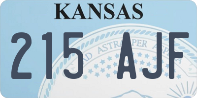 KS license plate 215AJF