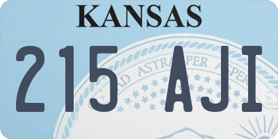 KS license plate 215AJI