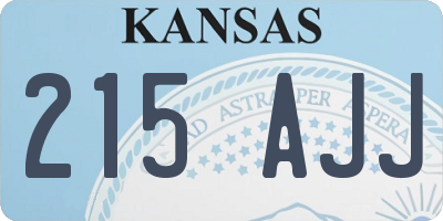 KS license plate 215AJJ