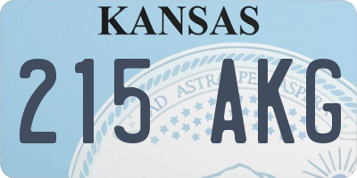 KS license plate 215AKG