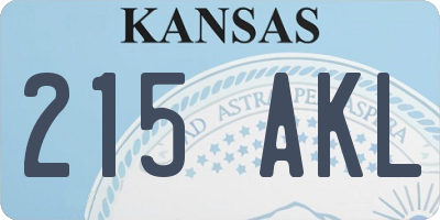 KS license plate 215AKL