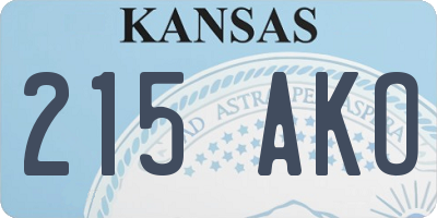 KS license plate 215AKO