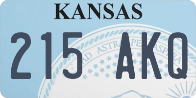 KS license plate 215AKQ