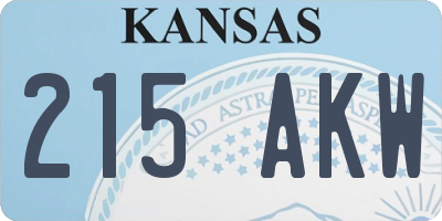 KS license plate 215AKW