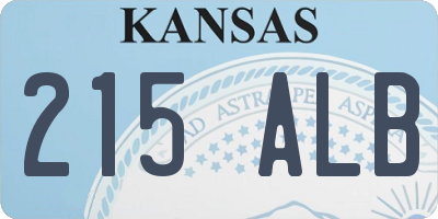 KS license plate 215ALB