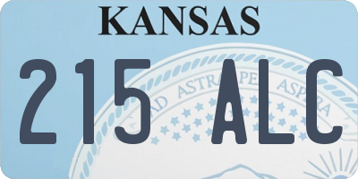 KS license plate 215ALC