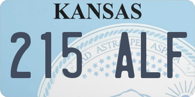 KS license plate 215ALF