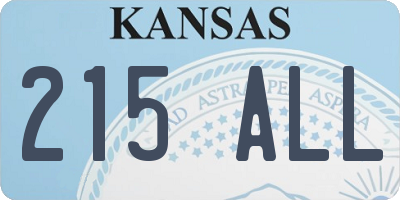 KS license plate 215ALL