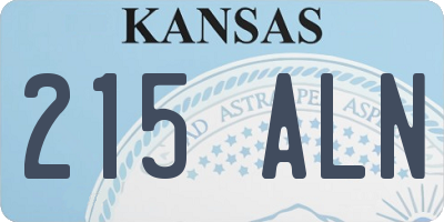 KS license plate 215ALN