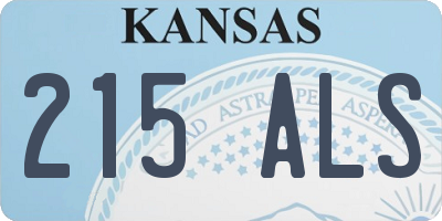 KS license plate 215ALS