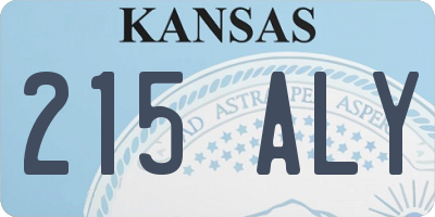 KS license plate 215ALY