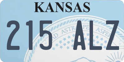 KS license plate 215ALZ