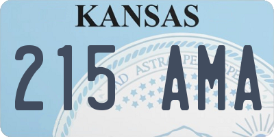 KS license plate 215AMA