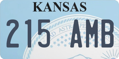 KS license plate 215AMB