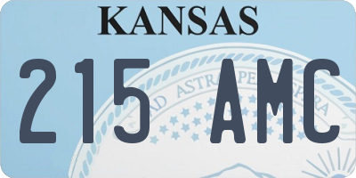 KS license plate 215AMC