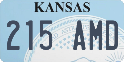 KS license plate 215AMD