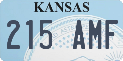 KS license plate 215AMF